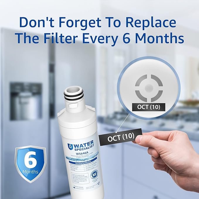 Waterspecialist LT1000PC ADQ747935 Replacement for LG® LT1000P®, ADQ747935, LFCC22426S, LRFXS2503S, LMWS27626S, LRDCS2603S, 6 Month 200 Gallon Refrigerator Water Filter and LT120F® Air Filter, 3 Combo