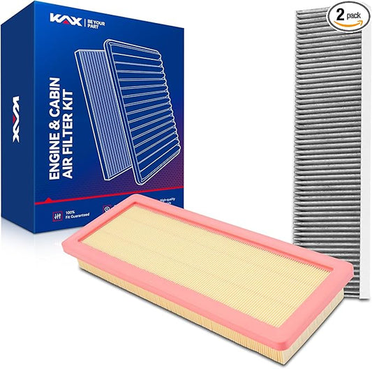 KAX Engine & Cabin Air Filter Kit, Replacement for Mini Cooper 2007-2015 1.6T/1.6L, Cooper Countryman 2011-2016 1.6T, Cooper Paceman 2013-2016 1.6T, Replace# CA10694 CF10733