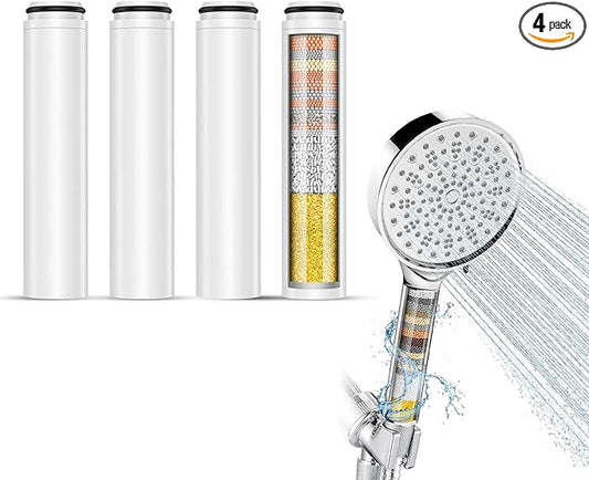 4 Pack Shower Filter Replacement Compatible with Cobbe Handheld Shower Head, 20-layer Shower Filter Replacement for Hard Water,Remove Chlorine and Harmful Substances