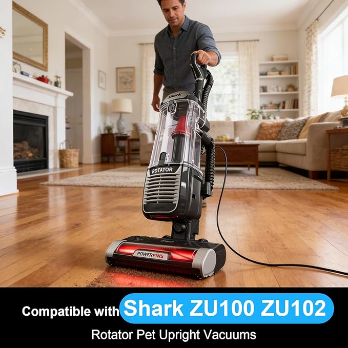ZU102 Filters for Shark Rotator Pet Upright Vacuum ZU100 ZU102, Include 2 HEPA, 4 Foam & Felt Filter and 4 Odor Neutralizer Cartridges for Pet Homes, Reduces Hair Dust & Smell
