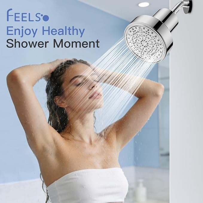 FEELSO 2 Pack Replacement Filters for Hard Water Remove Chlorine and Harmful Substances
