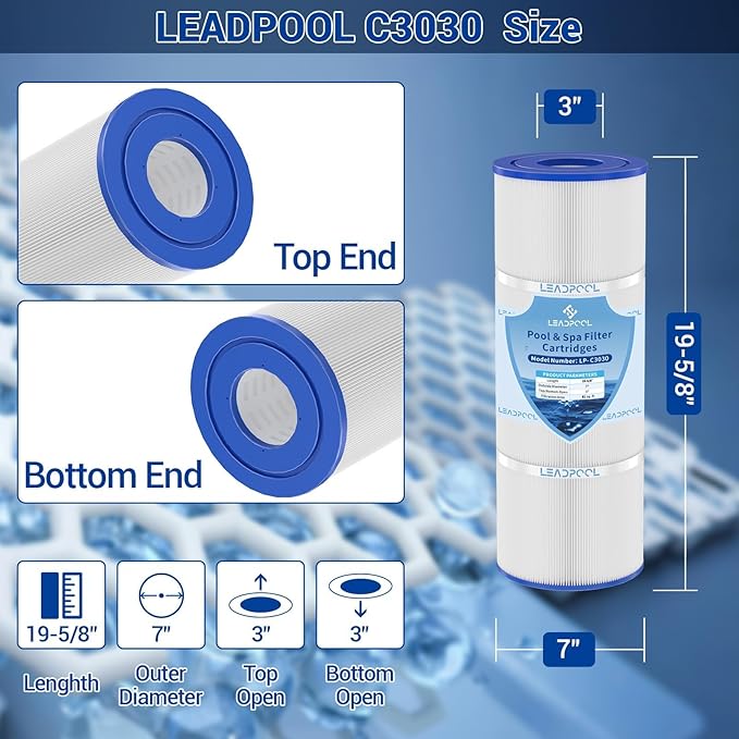 C3030 Pool Filter Cartridges Replacement for Hayward 3025,CX580XRE,C-7483,PA81,C3020,FC-1225,4 * 81 Sq.ft.4 Packs.
