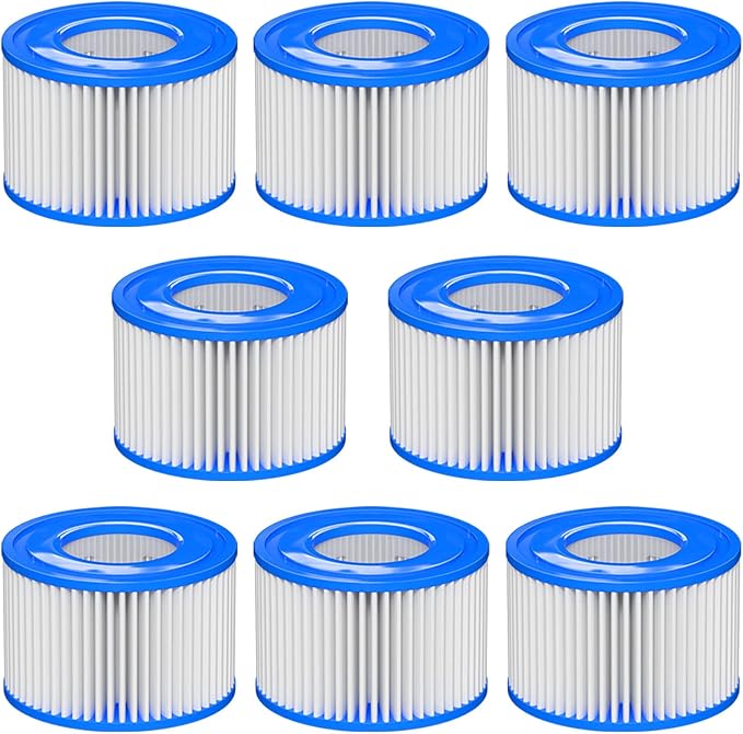 Type Ⅵ Hot Tub Spa Filter Replacement Compatible with Lay-Z-Spa, Coleman SaluSpa 90352E 58323, Inflatable Hot Tub, Swimming Pool Pump Filter Type Ⅵ Cartridge, 8 Pack