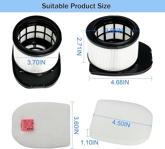 IZ862H 6-Piece Filter Kit for Shark Stratos Vacuum, IZ562H, IZ540H | Compatible with UZ565H, IZ840, IZ800 | Includes Foam & Felt Pre-Motor Filters