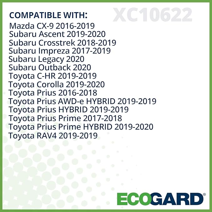 ECOGARD XC10622 Cabin Air Filter Fits 2019-2025 Toyota RAV4, Corolla, 2020-2025 Subaru Outback, 2019-2025 Ascent, 2016-2024 Toyota Prius, 2021-2024 Venza, RAV4 Prime (Pack of 6)