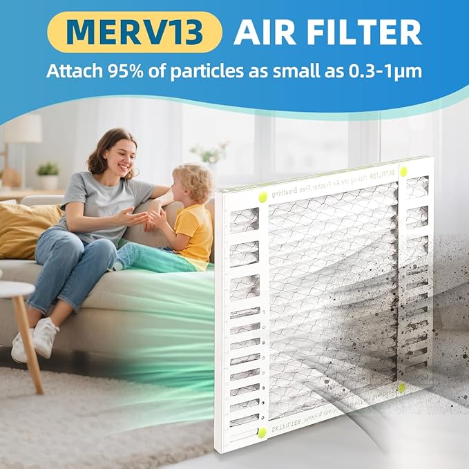 24x24x1 Air Filter AC Furnace MERV 13 Comparable with MPR 1900 FPR 10 HVAC Air Condition cabin Vent Fan Electrostatic Pleated Actual Size 23.43 x 23.43 x 0.75 6 Packs