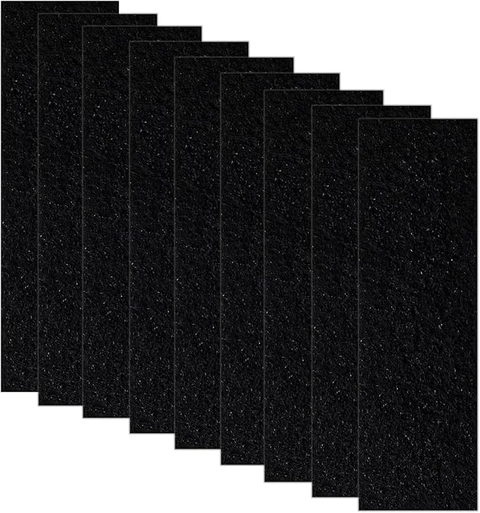 MEDUWEDU 9-Pack 3.6" x 10" Carbon Filter Pads for Automatic & Dome-Style Cat Litter Boxes – Activated Charcoal Liners for Odor Control
