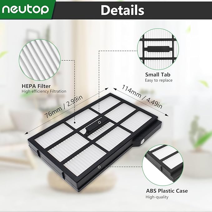 Replacement HEPA Filters Compatible with eufy E28 E25 (New Version) Robot Vacuums Parts High-Effiency Filter Accessories, 8-Pack
