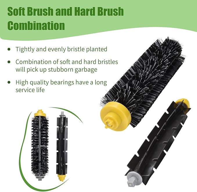 LOVECO Replacement Parts Kit for iRobot Roomba 600 Series 694 692 690 614 680 660 651 650 & 500 Series 595 585 564 552,3 Filter,3 Side Brush,1 Pairs Bristle and Flexible Beater Brush