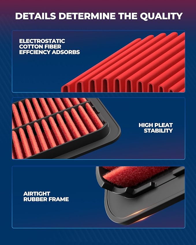 KAX Premium Engine Air Filter, CA10347 Replacement for Lexus IS250 2006-2013, GS350 2007-2011, IS350 2006-2015, GS430 2006-2007