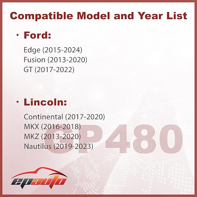 EPAuto GP480 (CA11480) Engine Air Filter, Replacement for Ford Edge (2015-2024), Fusion (2013-2020), GT (2017-2022), Lincoln MKZ, MKX, Continental, Nautilus - Compatible with Select Models 2013-2024