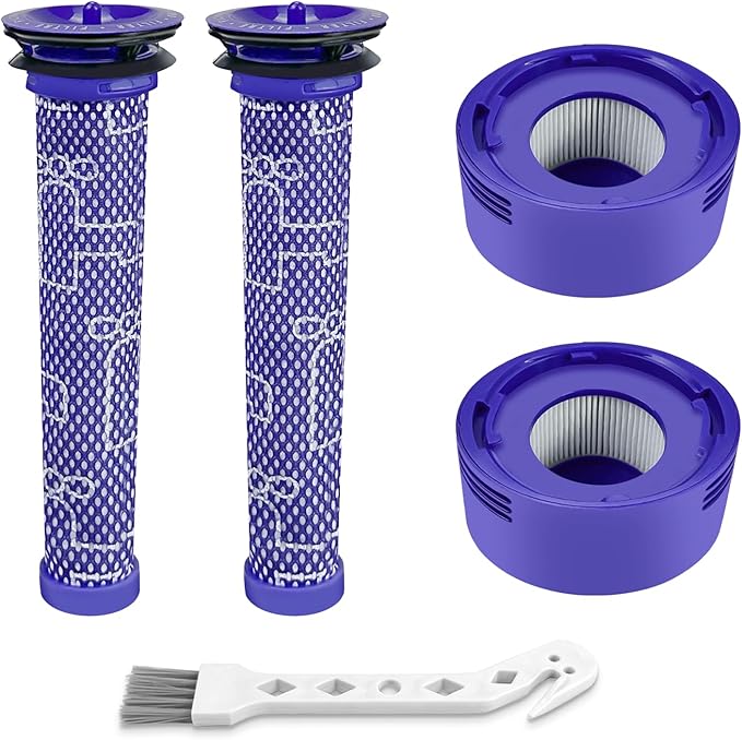 ARTSHU HEPA Filter Replacement for Dyson V7 V8 Animal Absolute Cordless Vacuum, Washable Pre & Post Filters for Strong Suction and Pet Hair Cleaning, Replaces 965661-01 & 967478-01, 4 Pack