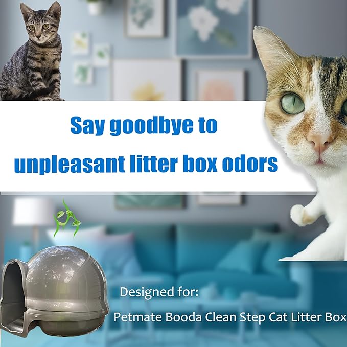 PurifyLogix Carbon Filters Compatible with Petmate Booda Clean Step Cat Litter Box - Thickened and Durable Activated Charcoal Filters, Absorb Odors/Control Damp from Pets/Keep Home Fresh (6 Pack)