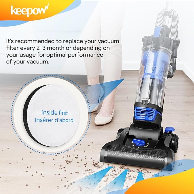 KEEPOW Vacuum Filter Replacement For Eureka Vacuum Power Speed NEU182B, NEU181, NEU182A, NEU188A, NEU192A, NEU180, NEU180C, NEU182, NEU202, NEU12CT, NEU186, NEU188, NEU190, NEU1982, Part #E0202,1 Pack