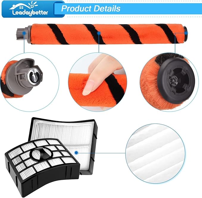 Leadaybetter Filter Replacement for Shark APEX DuoClean Lift-Away AX950 AX951 AZ1002 AZ1000 AZ1000W, 1 Black Filters, 2 Foam & Felt Filters, 1 Brush Roll, Compare to Part # XFF650 & XHF650 & 1173FT950