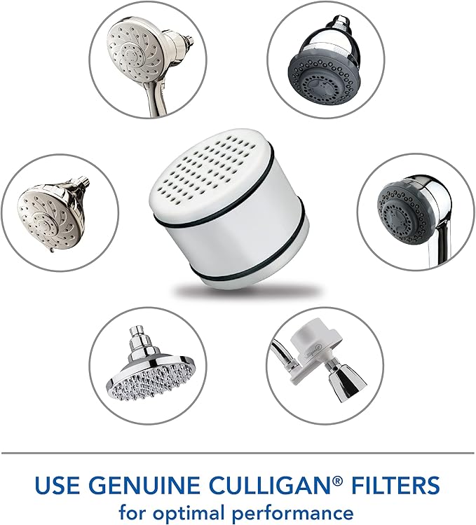 Culligan® Official Shower Filter Replacement WHR-140 Cartridge for Culligan Water Shower Filter Systems WHR-140, WSH-C125, ISH-100, HSH-C135, (Pack of 2)