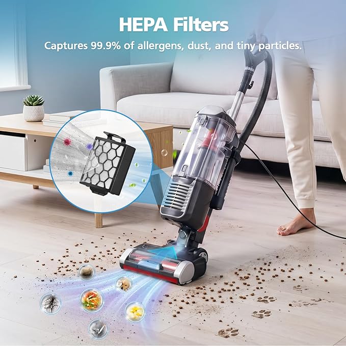ZU102 Filter Replacement for Shark Rotator Pet Upright Vacuum ZU100 ZU102, 2 HEPA + 4 Foam & Felt + 2 Odor Neutralizer Cartridges, Pet Hair & Odor Control Vacuum Filter Kit