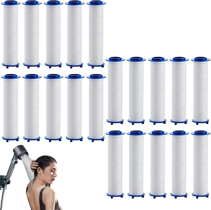20Pcs Drivese ShowerHead Filters, 2.75 Inch Ion Shower Dropse Head Filter PP Cotton Replacement Cartridge, Water Filter Core Cotton For Handheld Showerheads.