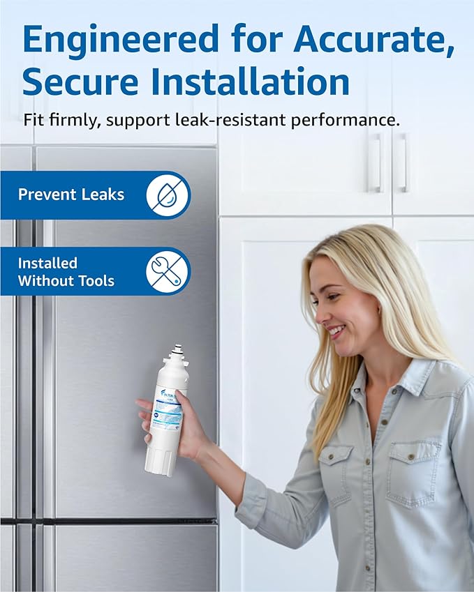 Filterlogic ADQ73613401 Refrigerator Water Filter, Replacement for LG® LT800P®, LT800PC, ADQ736134, ADQ73613402, LSXS26326S, LSXS26366S, LMXS30776S, LSXS26366D, LMXC23746S, 46-9490, 469490, Pack of 2