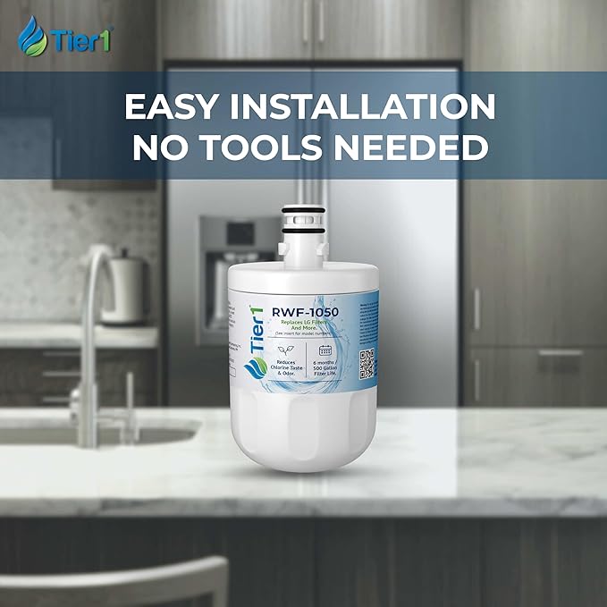 Tier1 RWF1050 5231JA2002A Refrigerator Water Filter | Replacement for LG LT500P & Kenmore 9890 Fridge Filter - Lasts up to 6 Months | Easy Install | Odor Control | Enjoy Great Tasting Water