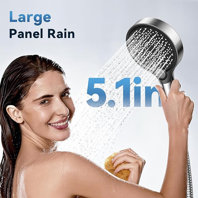 Filtered Shower Head with Handheld, High Pressure Shower Head with Filters, 3 Modes Water Softener Shower Head with Detachable Filters, Reduce Dryness on Skin and Hair, Premium Chrome