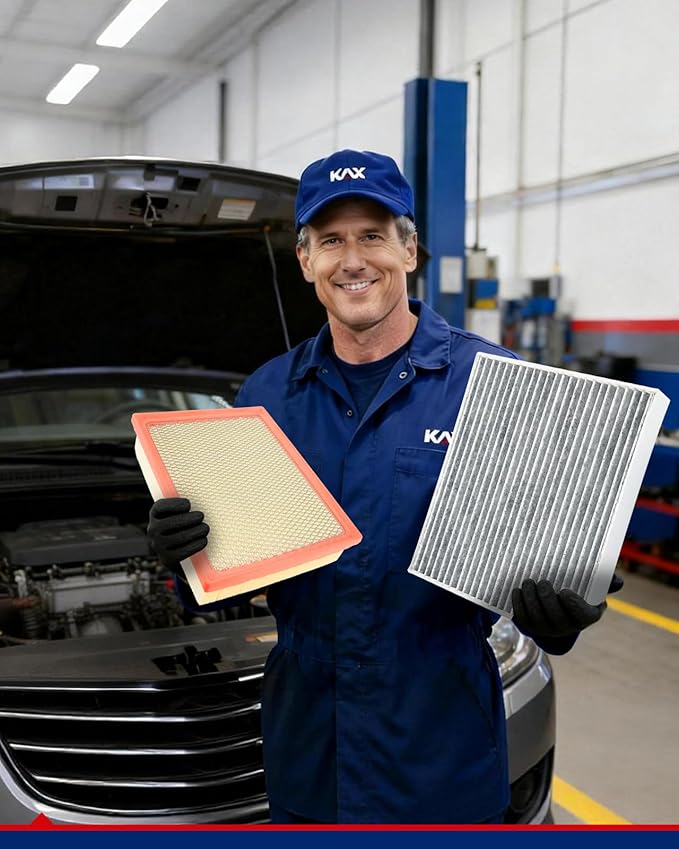 KAX Engine & Cabin Air Filter Kit, Replacement for Toyota Tundra 2013-2021 5.7L/4.6L/4.0L, Sequoia 2014-2022, Replace# CA11895 CF10285