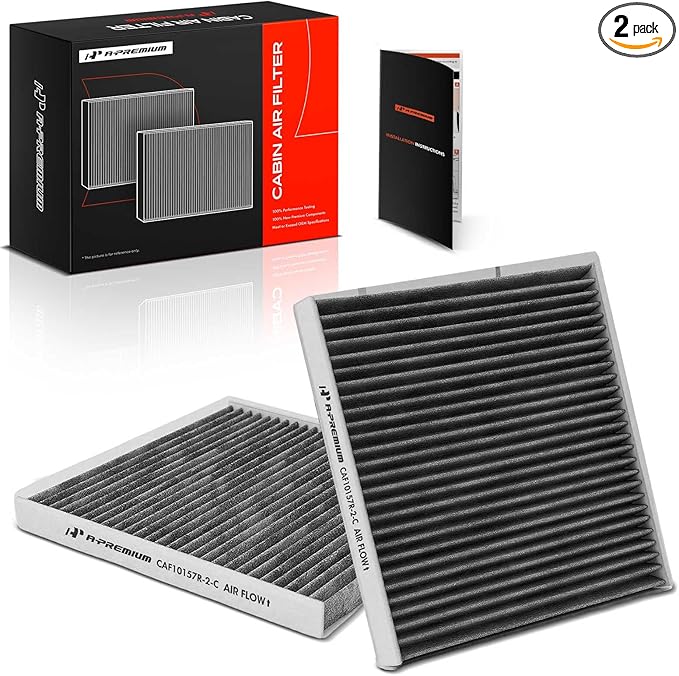 A-Premium 2-PC Cabin Air Filter with Activated Carbon Compatible with Toyota Camry, Sienna, 4Runner, Avalon, Celica, Solara & Subaru Outback, Legacy & Lexus ES300, ES330, RX330, RX350, GX470, RX400h