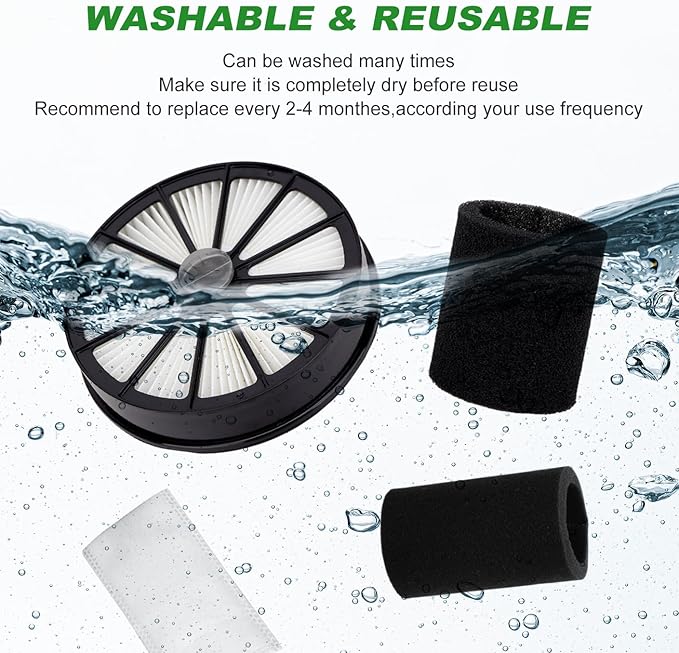 2087 Filters Replacement Compatible with Bissell 2087 Series Hair Eraser Lift-Off Upright Vacuum 20871 2087 20872 20874 20878 2087R 2087Q Compare to Part 1612637 & 1612631 (1+1 Set)
