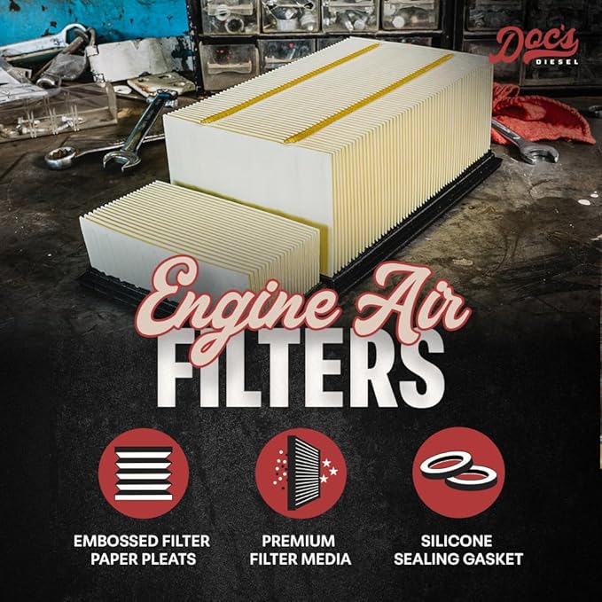 Doc's Diesel Engine Air Filter DPA6109 | Compatible with Ford 6.7L Powerstroke F250, F350, F450, F550 2011-2016 | Replaces FA1902