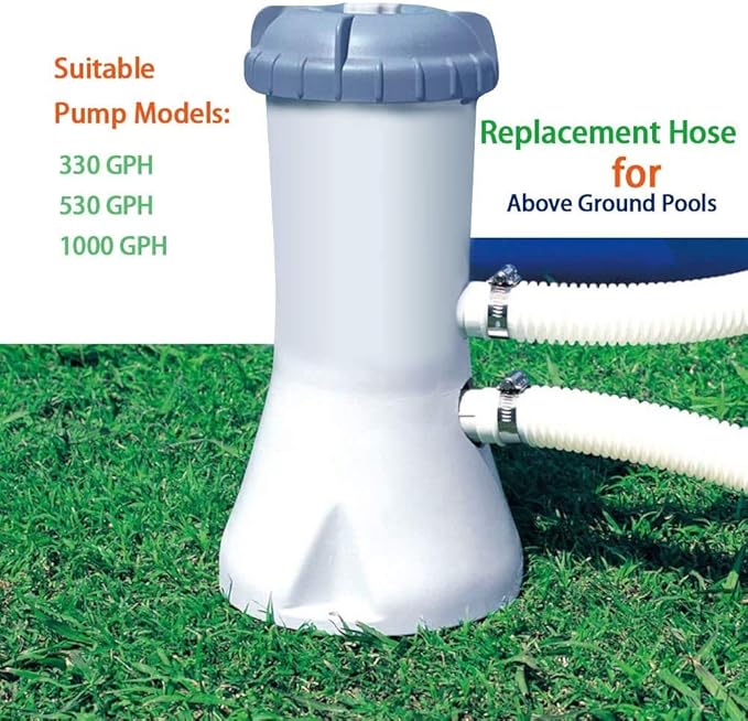 Pool Filter Replacement Hose for Intex Pools 1.25"Diameter,59"Long Filter Pump Hose,Compatible with Pump Model 607, 637、330 GPH, 530 GPH, and 1000 GPH.