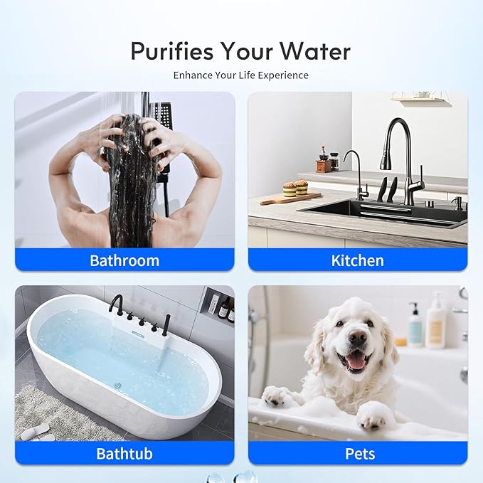 Lifefilter PRO Carbon Shower Head Filter System for Hard Water, NSF Certified, Removes Chlorine, Heavy Metals and More, Improves The Condition of Dry Skin and Hair
