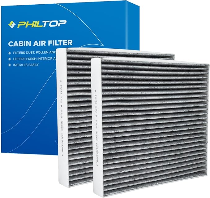 PHILTOP HEPA Cabin Air Filter w/Activated Carbon, Compatible with CF12820 Hyundai Tucson, Elantra, Santa Fe, Sonata, Santa Cruz, Ioniq 5, Ioniq 6, Elantra N, Kona, Kia Sportage, Sorento, K5, Niro, EV6