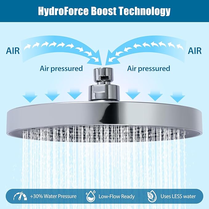 10IN Filtered Shower Head with Handheld High Pressure Showerhead, Detachable Shower Head,Rain Shower Heads with Filters to Remove Chlorine,15 Stage Shower Filter Head for Hard Water
