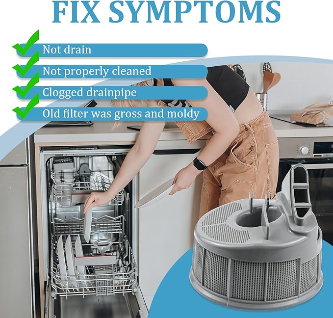 5304506533 Dishwasher Filter Base Replacement Fits For Frigidaire Kenmore Dishwashers, Replaces AP6036343 PS11770494 154775401 154252301 154332602 154775402 154252302