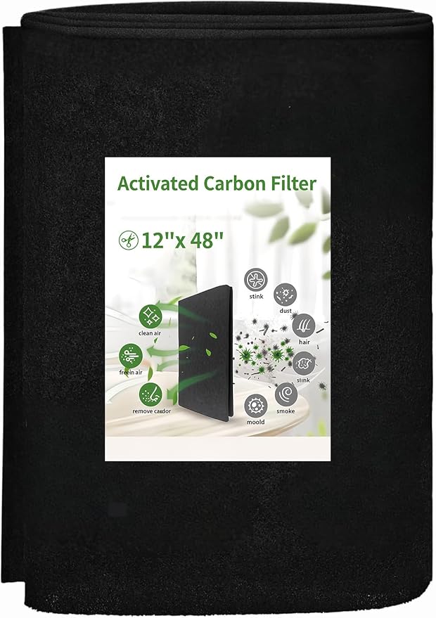 Cut to Fit Activated Carbon Air Filter 16" x 48" –Replacement Charcoal air Filters - Carbon Filter Sheet for Air Purifier, Window AC Air Vent and More-1PC