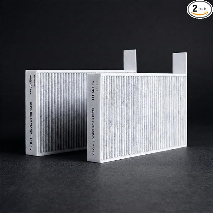 VION Model 3/Y Cabin Air Filters - 2 packs with the Model 3 and Model Y removal tools (OEM Standard)
