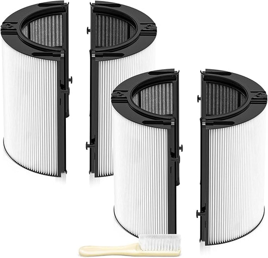 360° Combi Glass H13 Hepa + Activated Carbon Filter Compatible with Dyson HP1 PC1 HP10 TP07 TP10 TP06 HP06 TP04 HP04 PH01 PH02 PH03 PH04 HP09 TP09 HP07 Air Purifier, 2-in-1 Replacement Filters, 2 Pack