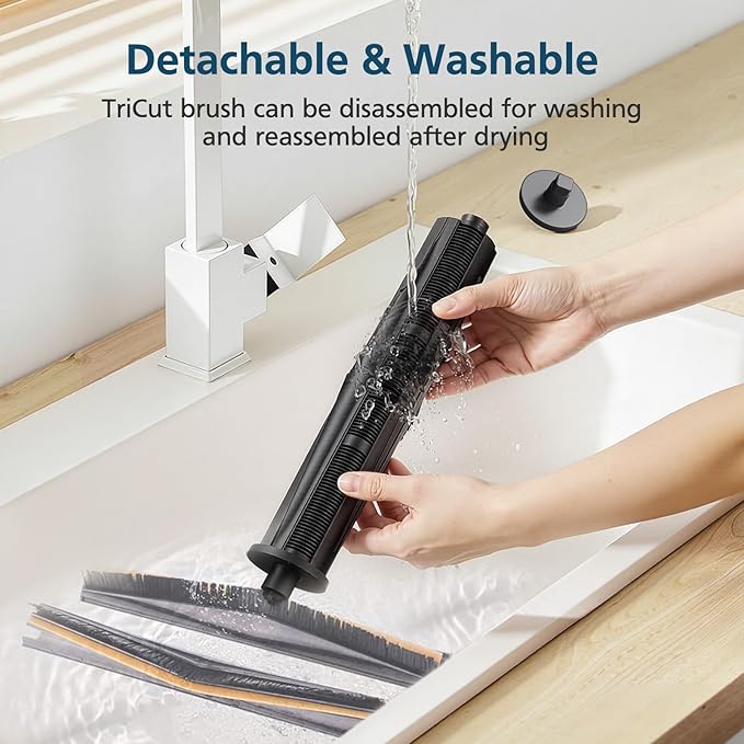 TriCut Brush Accessories for Dreame L40 Ultra (Gen 2)/ X40 Ultra/ D30 Ultra, for MOVA P10 (Gen 2)/ P50 Pro Ultra Robot Vacuum, with 1* TriCut Brush, 8* Mop Pad, 8* Dust Bag, 6* Filter, 6* Side Brush