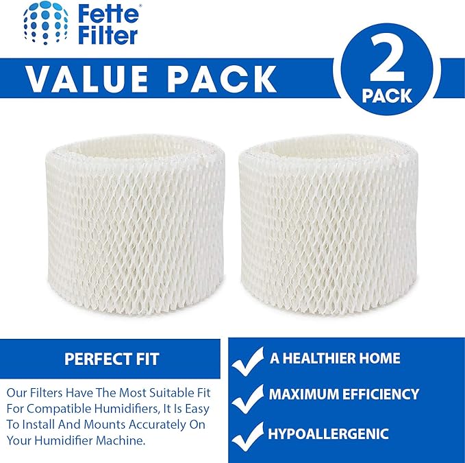 2-Pack Wick Filters Compatible with Kaz Vicks WF2 Vicks V3100 V3500N V3500 V3700 V3800 V3900 Kaz 3020 Sunbeam 1118 Series Honeywell HCM-350 HCM-630 HCM-300T Relion WA-8D Enviracaire ECM-500