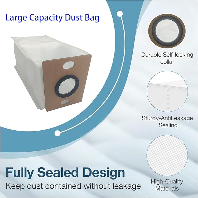 Replacement Accessories Kit For ILIFE A12 pro / V9 / V9 Pro Robot Vacuum,parts 4 Side Brushes 3 Mop Pads 3 Hepa Filters 3 dust bags