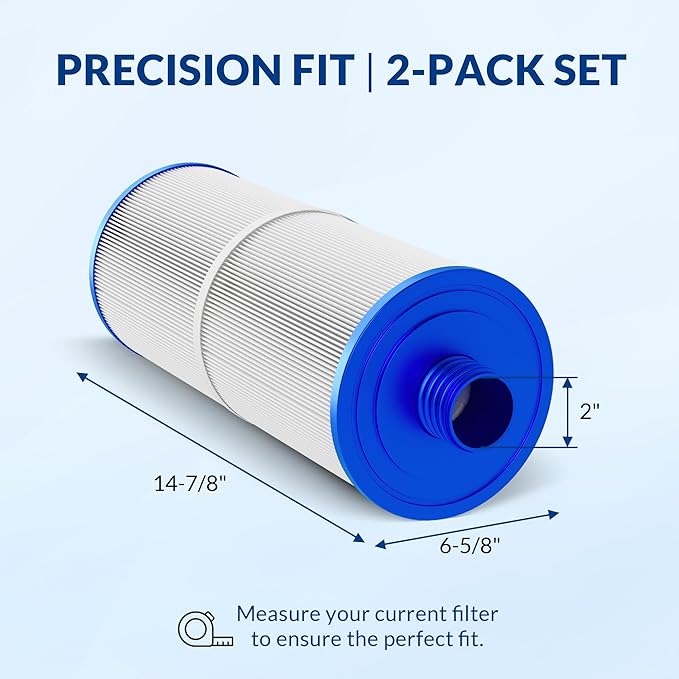 2-Pack 6CH-960, PJW60TL-F2S, 6540-476 Replacement Hot Tub Filter, Compatible with Jacuzzi J-300 & J-400 Spa Filter, 2" Female Thread, Pro Series