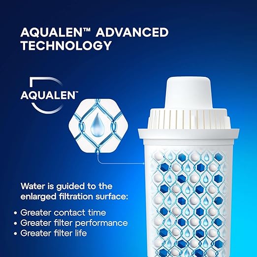 AQUAPHOR 7 Cup Ideal Water Filter Pitcher with 3 x B15 Filter | Reduces Chlorine & Heavy Metals | Fast Flow Water Filtration | BPA-Free & Dishwasher Safe | Improved & Filtered Water | Dark Blue