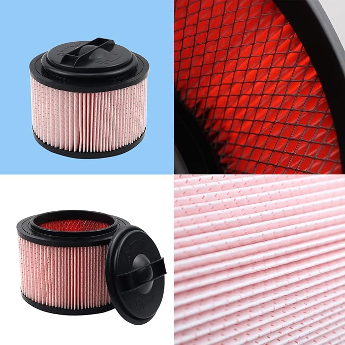 Fine Dust Cartridge Filter Compatible with Vacmaster VF408, Vacmaster VF410P, Wet/Dry Vac Beast VFB511B 0201 and Cleva Industrial VF408B (1 Pack Vacuum Filter and 1 Pack Foam Filter)