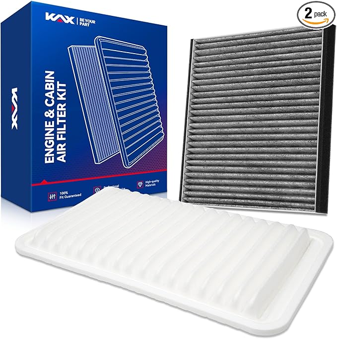 KAX Engine & Cabin Air Filter Kit, Replacement for Toyota Camry 2002-2006, Sienna 2004-2010 3.3L/3.5L, Solara 2004-2008, Lexus RX350 2007-2009, ES330 2004-2006, Replace# CA9360 CF10132
