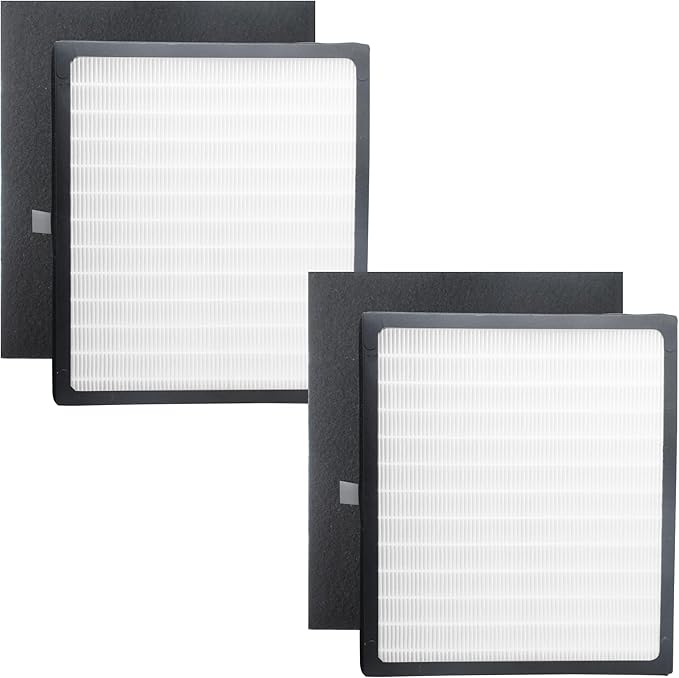 Gekufa Replacement Filter D Compatible with Idylis IAF-H-100D, IAP-10-280, 1AP10280, AC-2118, AC-2123 for Idylis Air Purifiers Include 2 Filters & 2 Carbon Filters