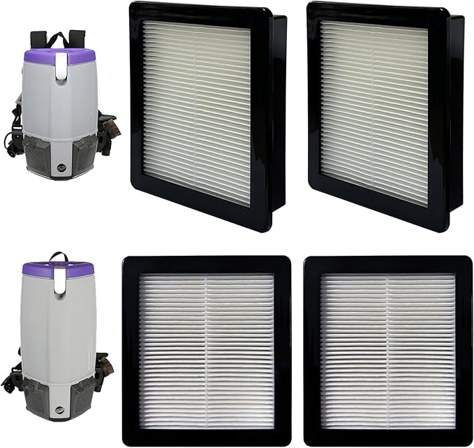 4 Pack 107315 HEPA Filter Compatible with Proteam Super Coach Pro 6, Pro 10, FS 6 & GoFree Flex Pro Backpack Vacuums