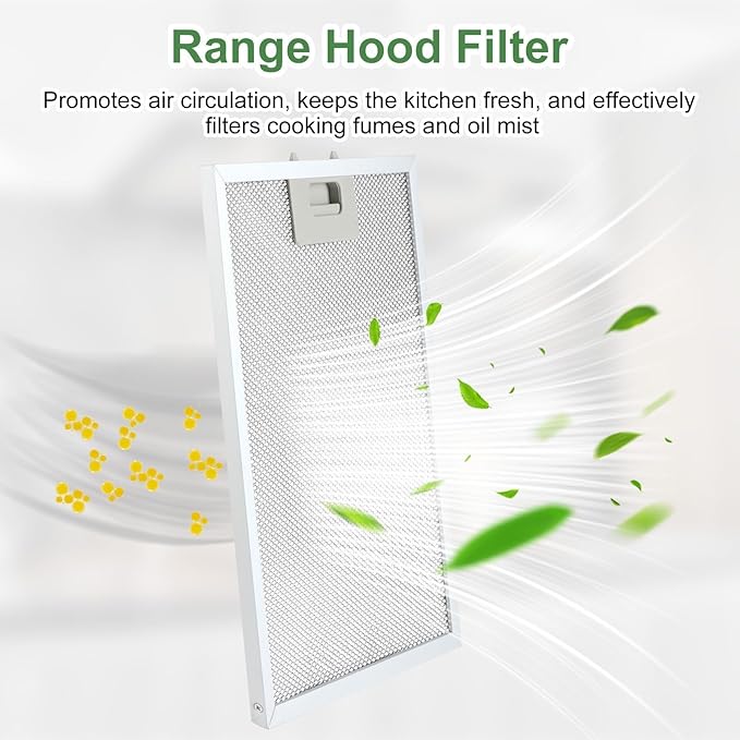 2 Pack Metal Cooker Hood Filter Replacement 320 x 260 x 9 mm, Kitchen Aluminium Extractor Fan Filter, 5-Layer Mesh Kitchen Hood Grease Filters for Many Leading Brand of Vent Cooker Hood