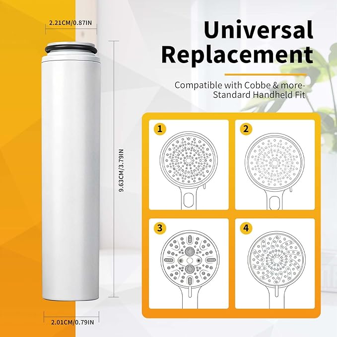 8 Pack Replacement Filters Compatible With Cobbe Handheld Shower Head, for Quick Water Quality Improvement & Skin Protection