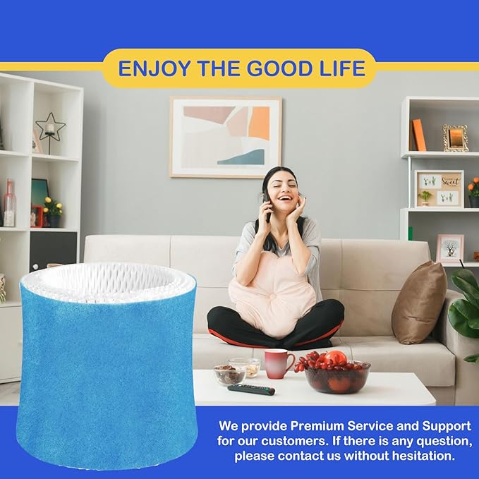 Humidifier Wicking Filter Replacement 2.0 Compatible with Canopy Bedside and Nursery Humidifier 2.0, Wood Pulp & Paper Filter, 3 Pack (Blue)