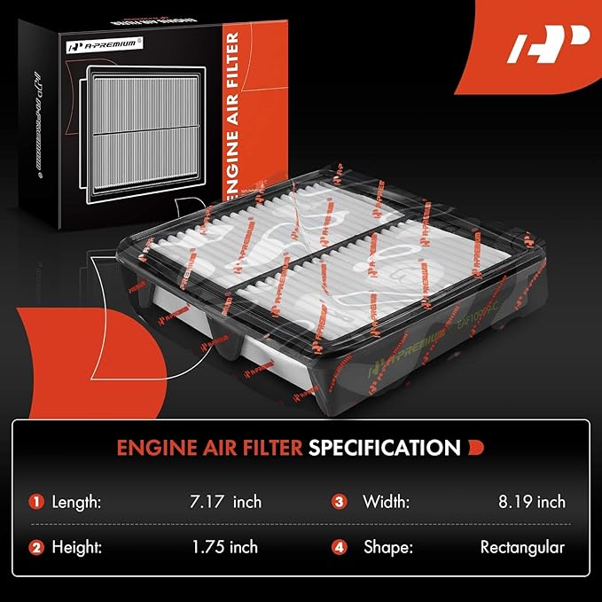 A-Premium 2-PC Engine Air Filter Compatible with Infiniti M35 2009-2010, M37 2011-2013, Q70 2014-2019, Q70L 2015-2019, 3.5L 3.7L, Replace# 16546EJ70A